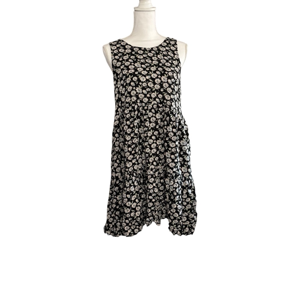 NWT American Eagle Tie-Back Midi Dress Black Floral Size XS